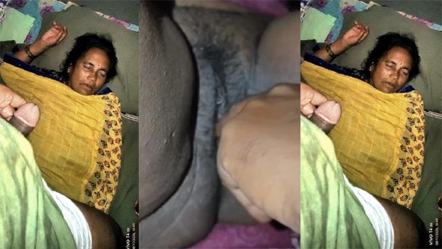 Horny Son Masturbating And Pussy Fingered Infront Of Sleeping Mom – But Suddenly His Mom Week Up